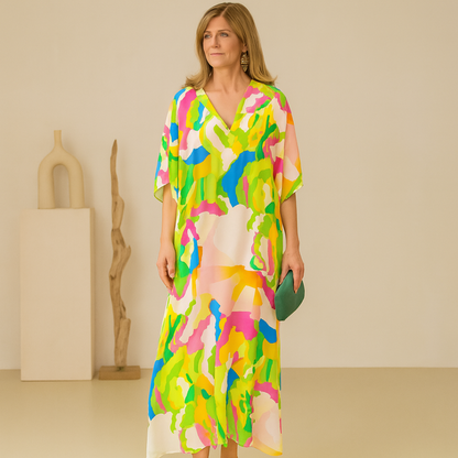 Camille - Vestido Abstracto Vibrante