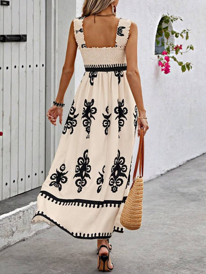 Valentina | Vestido de Playa Sin Mangas con Escote Cuadrado Impreso