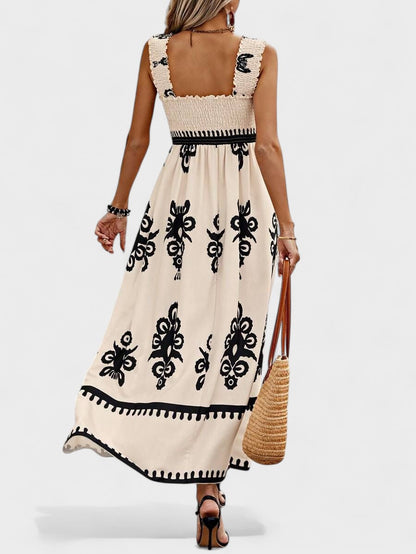 Liora | Vestido Maxi con Cuerpo Fruncido