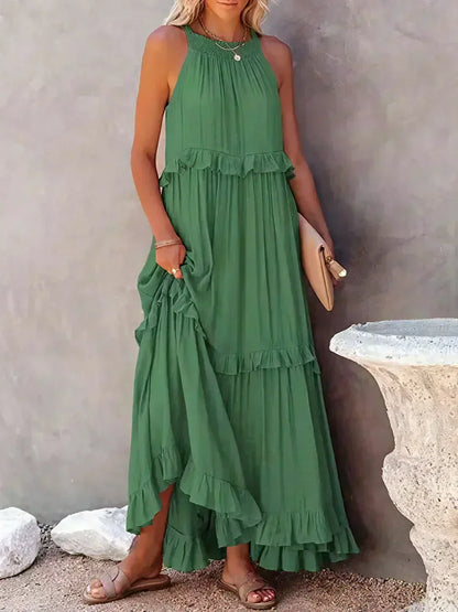 Landry - Vestido sin mangas con volantes chic