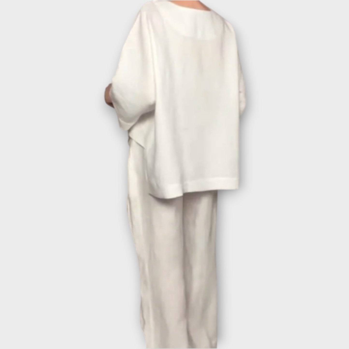 Conjunto de Lounge de Dos Piezas con Pierna Ancha y Ajuste Relajado
