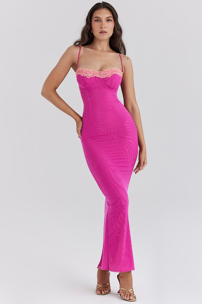 Fay | Vestido Maxi de Encaje con Abertura