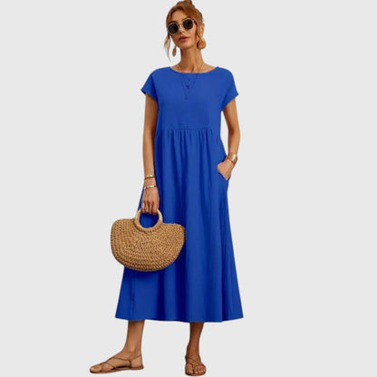 HARPER – VESTIDO MIDI DE FLUJO FÁCIL