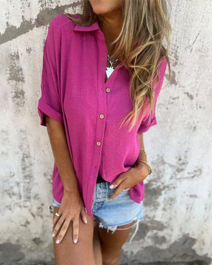 Quinn - Camisa de botón suelta para mujer
