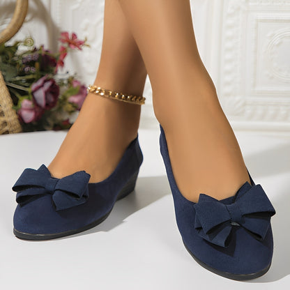 Megan - Zapatos de ante casuales con lazo para mujer