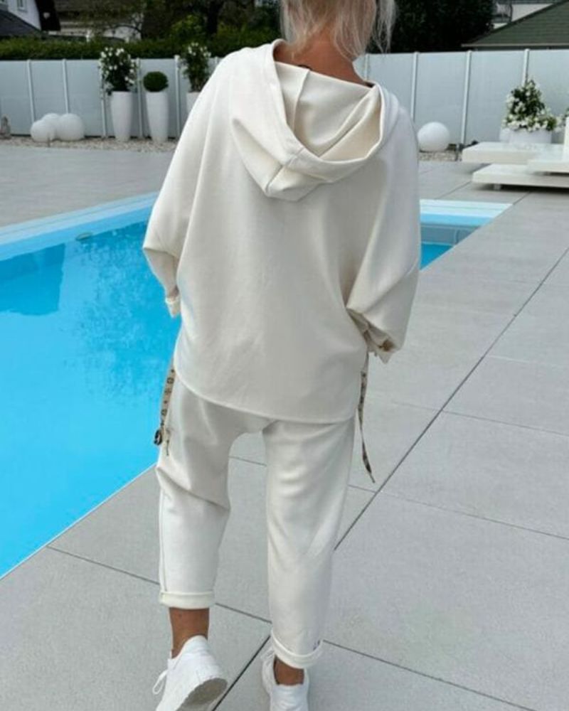 Conjunto de felpa y pantalones cómodos