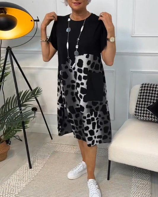 Olivia | Vestido Casual Impreso con Bolsillos