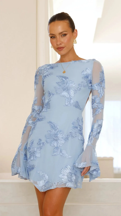 Vestido Mini Impreso Sin Espalda