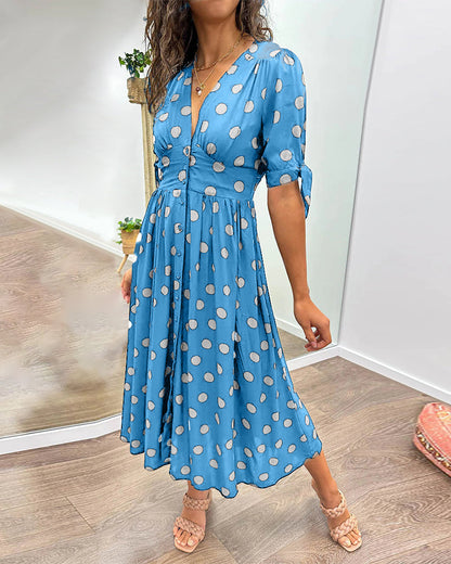 Maria | Vestido de Lunares con Botones