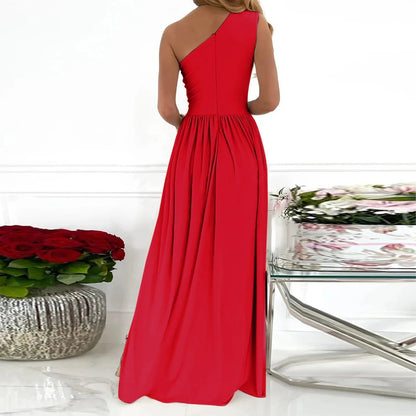 Vestido Asimétrico con Abertura - Elegancia Atemporal