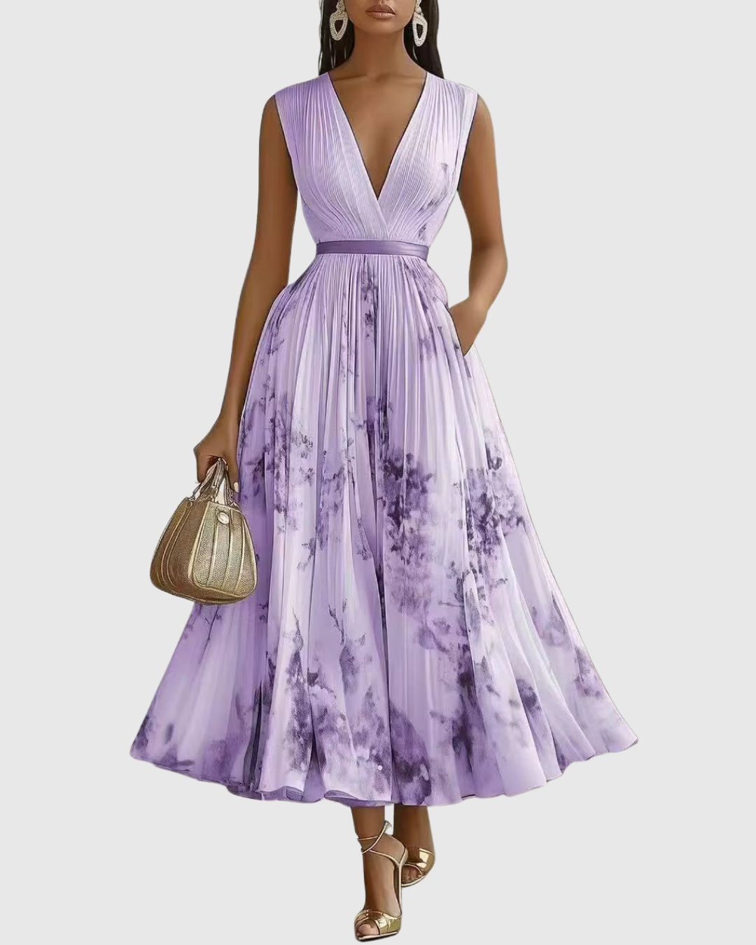 Abito Longue Plissée Élégante Rowella - Maxi Abito Fluido Donna
