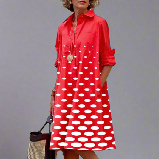 Zosia | Vestido Retro de Manga Larga con Bolsillos para Mujeres