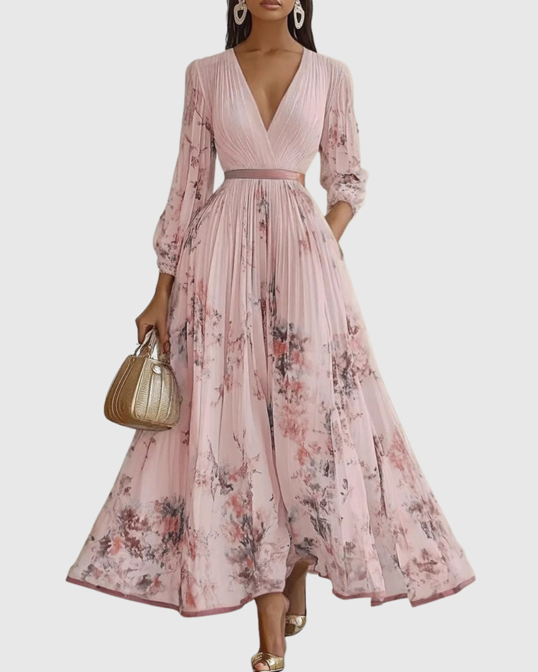 Abito Longue Plissée Élégante Rowella - Maxi Abito Fluido Donna