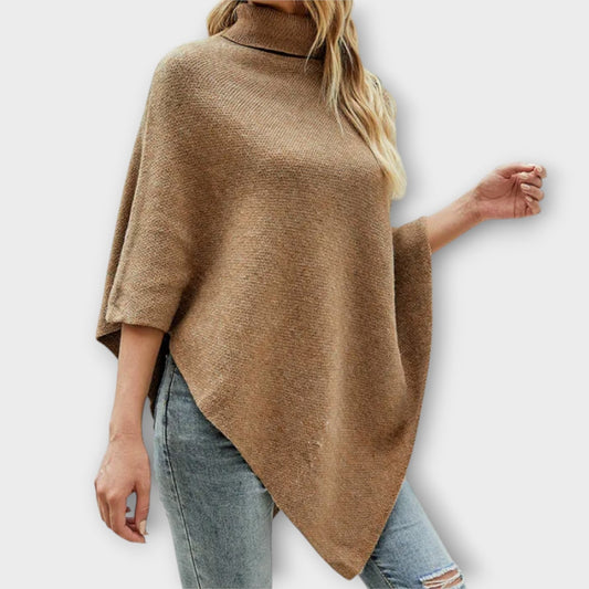 Poncho de Punto Suave con Detalles de Botones