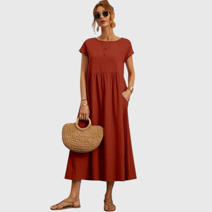 HARPER – VESTIDO MIDI DE FLUJO FÁCIL