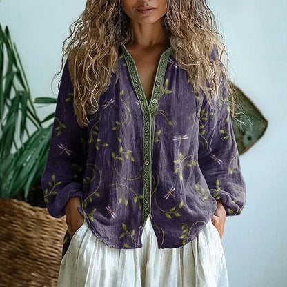 Bonnie™ - BLUSA IMPRESA VINTAGE CON DISEÑO FLORAL