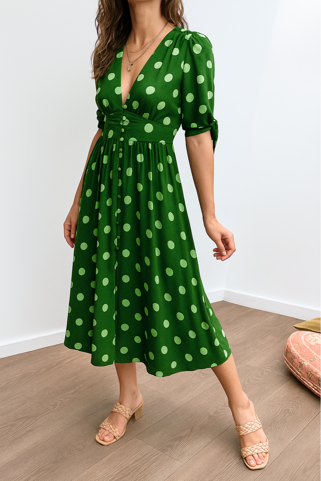 MAYA – VESTIDO MIDI POLKA SPOTLIGHT