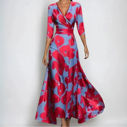 ISABELLA – VESTIDO ENVOLVENTE FLORECIDO ENCANTADO