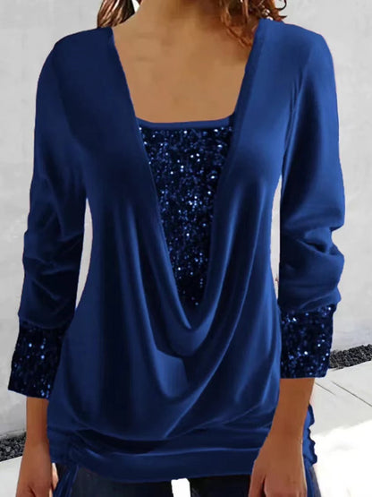 DELFINA I BLUSA ELEGANTE CON PAILLETTES