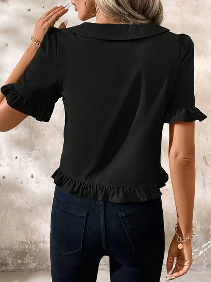 Foteini - Elegante Blusa de Manga Corta