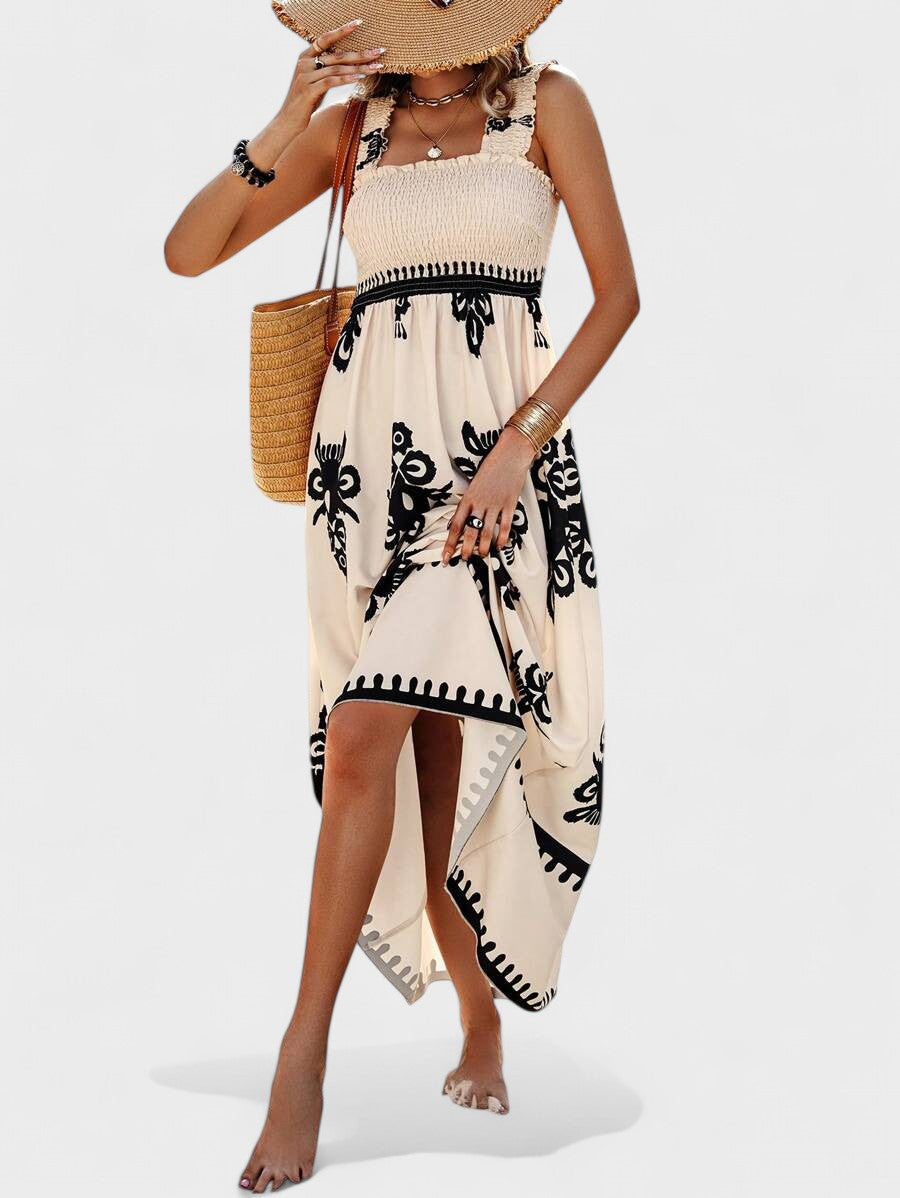 Liora | Vestido Maxi con Cuerpo Fruncido