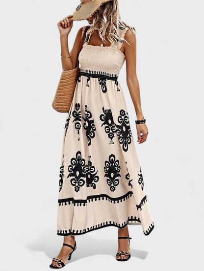 Liora | Vestido Maxi con Cuerpo Fruncido