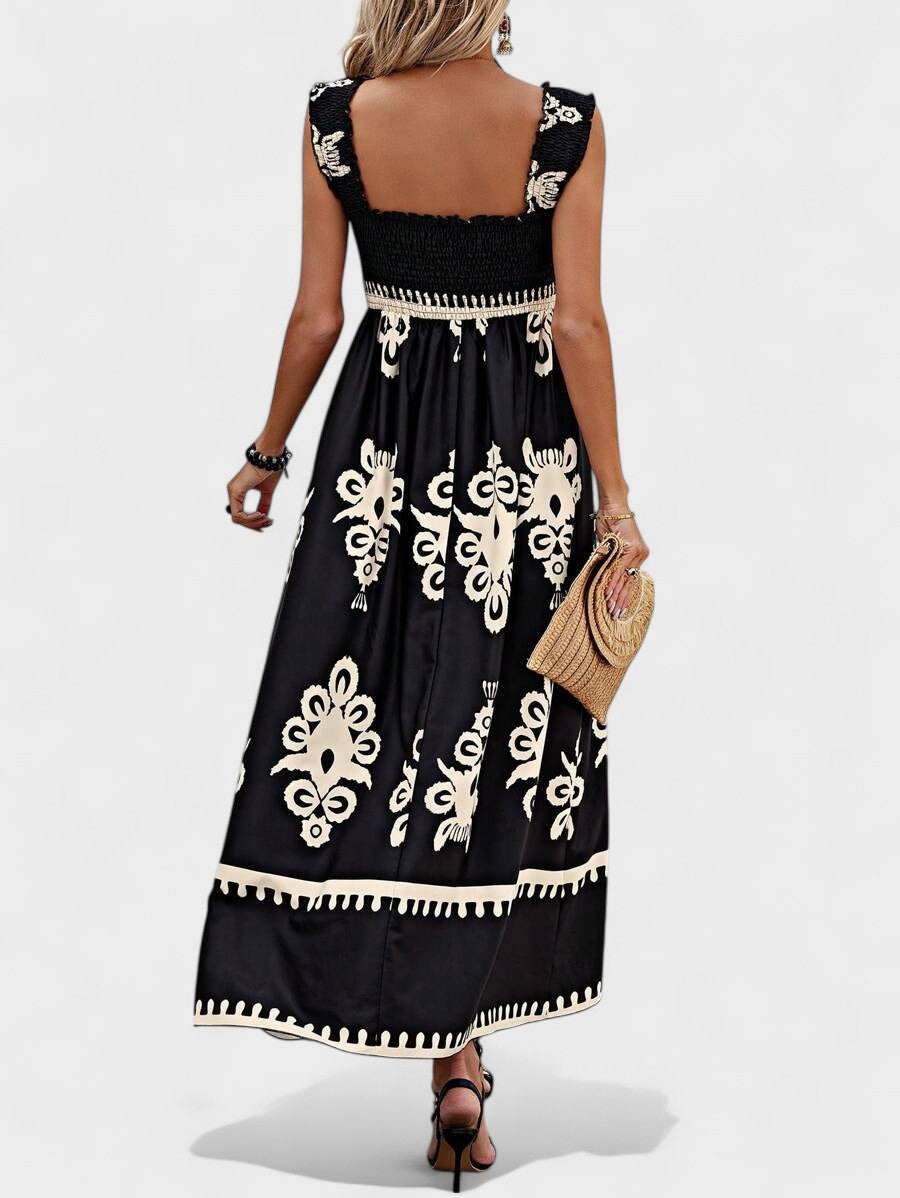 Liora | Vestido Maxi con Cuerpo Fruncido
