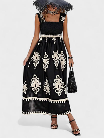 Liora | Vestido Maxi con Cuerpo Fruncido