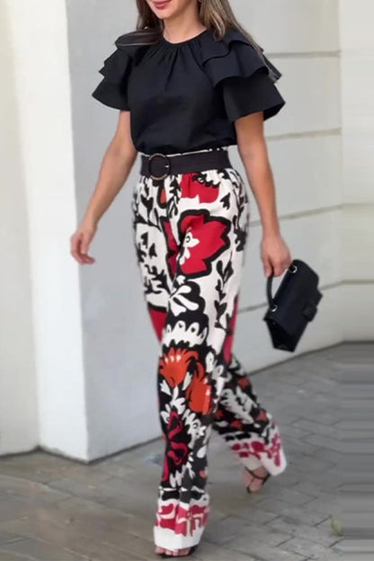 NALANI – CONJUNTO FLORAL CASUAL DE DOS PIEZAS CON BOLSILLOS