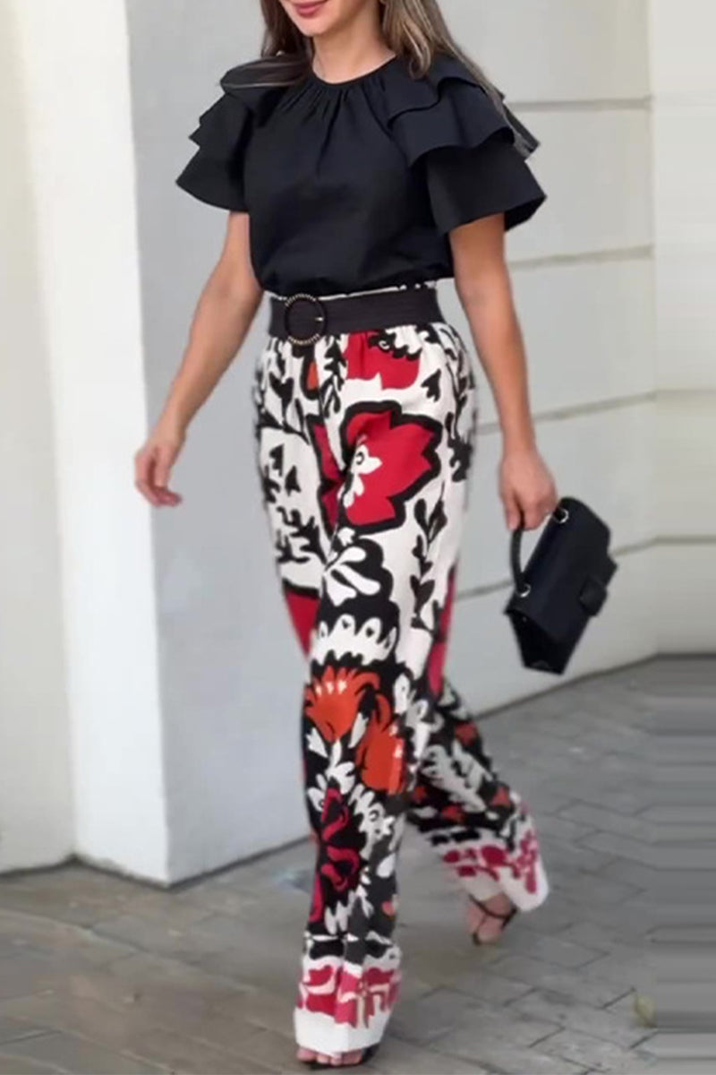 RILYNN – CONJUNTO DE DOS PIEZAS CON ESTAMPADO FLORAL Y VOLANTES