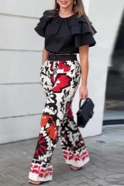 NALANI – CONJUNTO FLORAL CASUAL DE DOS PIEZAS CON BOLSILLOS