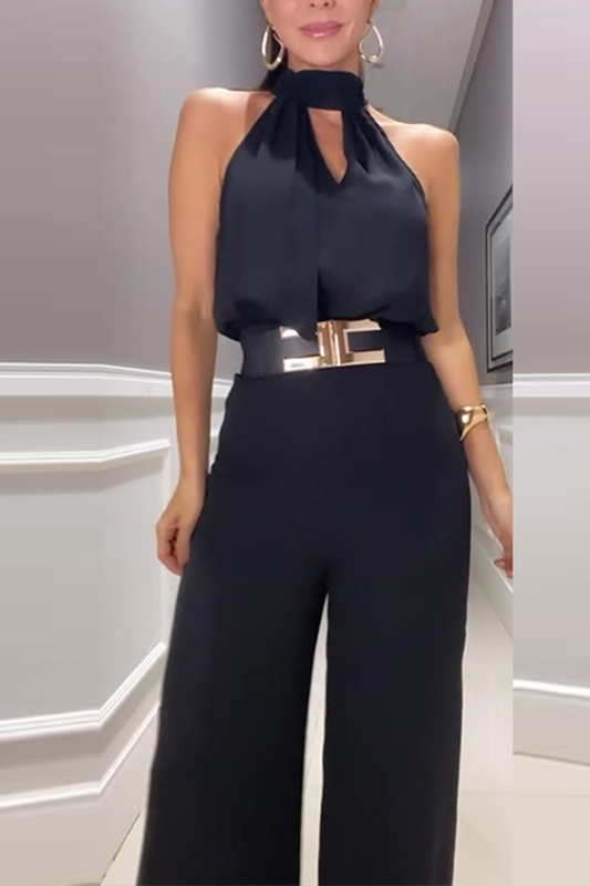 FENELLA – CONJUNTO SEXY DE DOS PIEZAS SIN MANGAS CON CUELLO HALTER