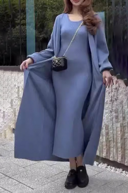 MILENA – CONJUNTO CASUAL DE CUELLO REDONDO Y MANGA LARGA
