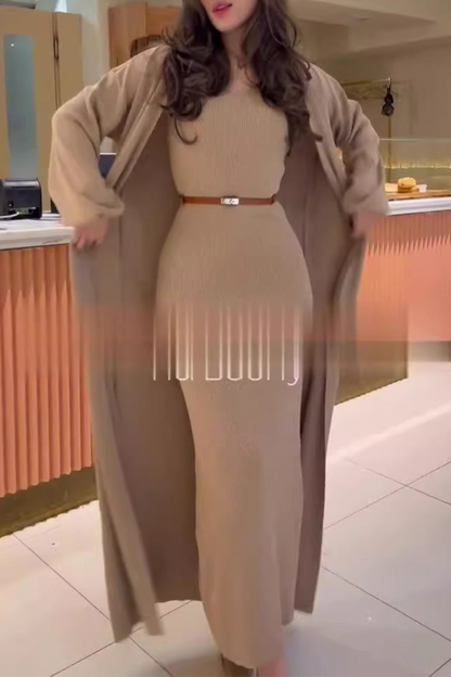 MILENA – CONJUNTO CASUAL DE CUELLO REDONDO Y MANGA LARGA