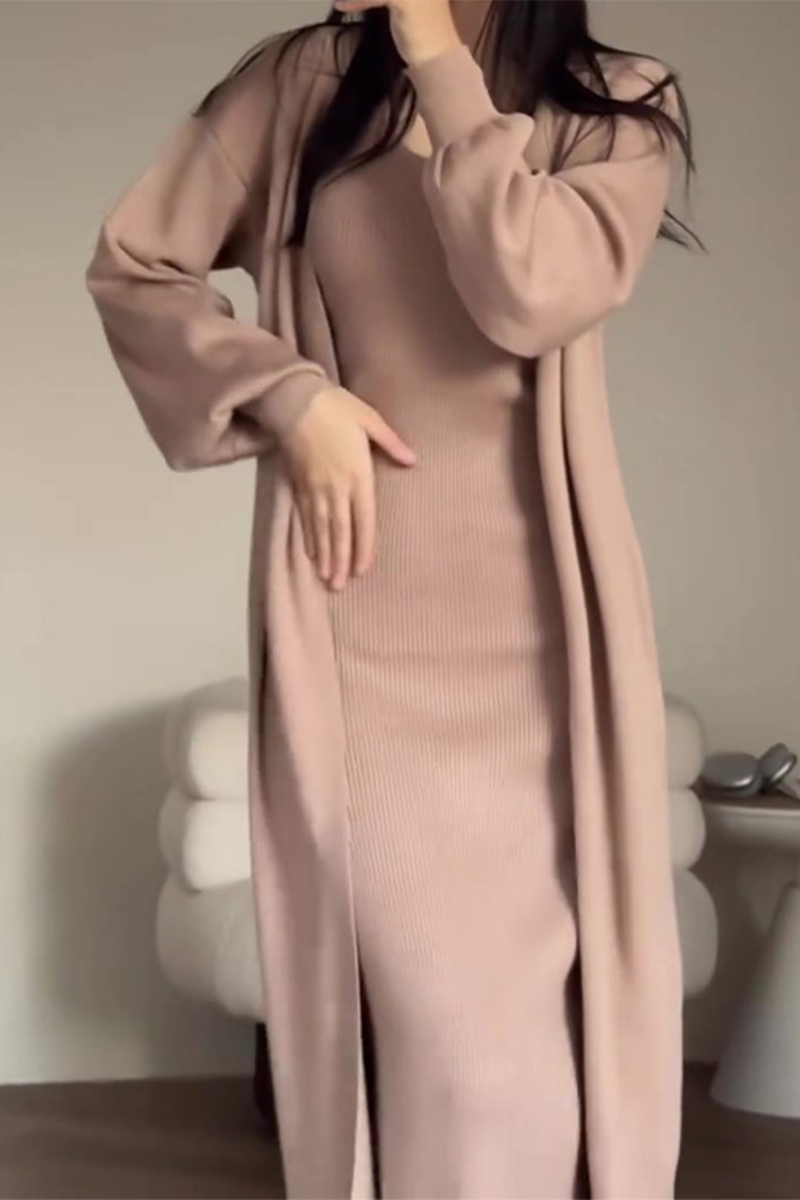 MILENA – CONJUNTO CASUAL DE CUELLO REDONDO Y MANGA LARGA