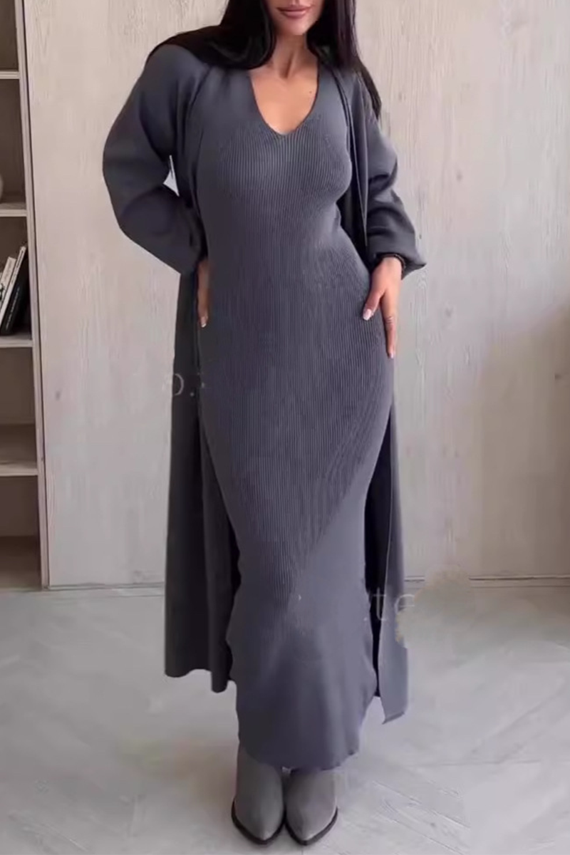 MILENA – CONJUNTO CASUAL DE CUELLO REDONDO Y MANGA LARGA