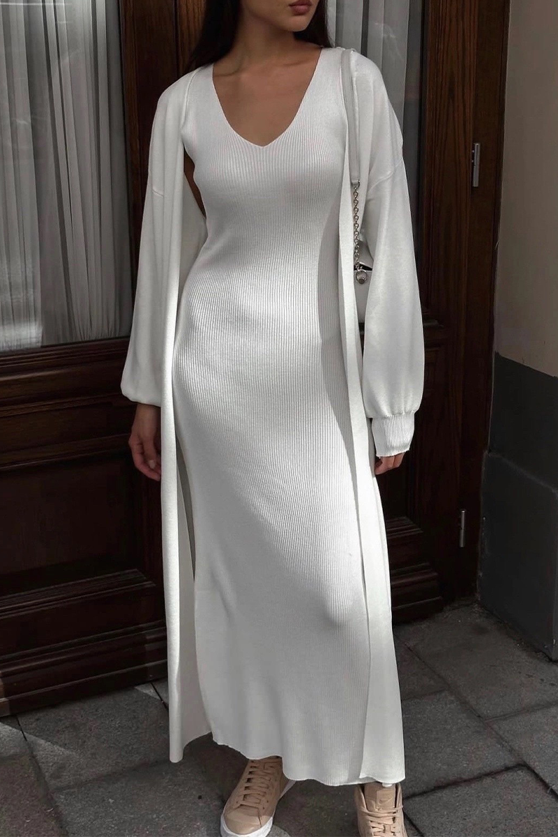 MILENA – CONJUNTO CASUAL DE CUELLO REDONDO Y MANGA LARGA