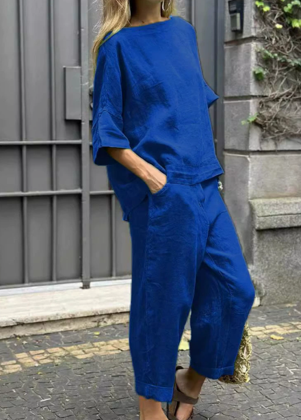 EMMA – CONJUNTO COMPLETO EN ALGODÓN-LINO CASUAL