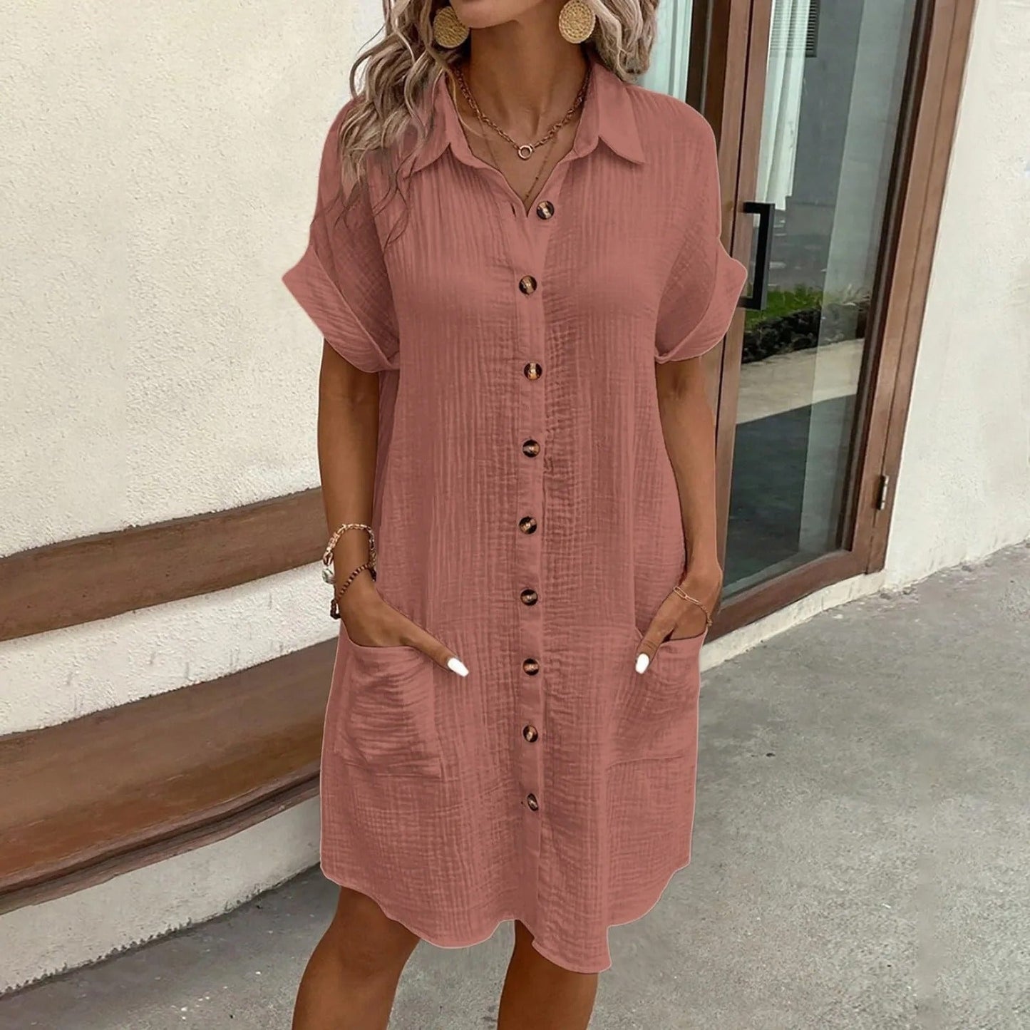 Riley™ - Vestido de Verano Botonado y Cómodo