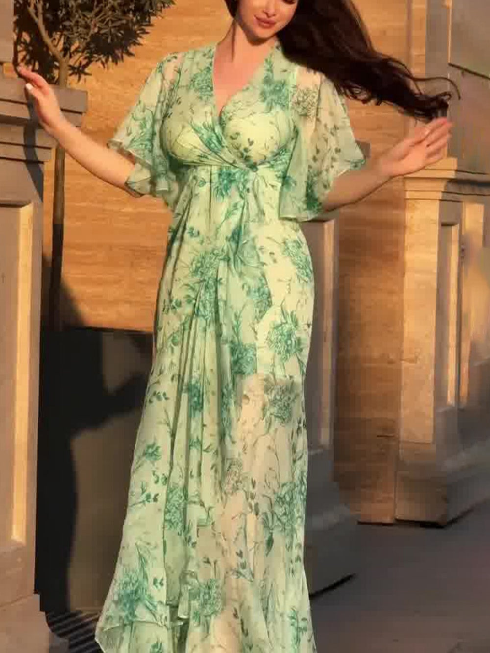 VIVIANA – VESTIDO MAXI ENVOLVENTE DE ELEGANCIA FLORAL