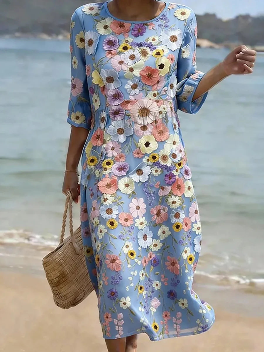 Vestido Casual de Mujer con Estampado Floral.