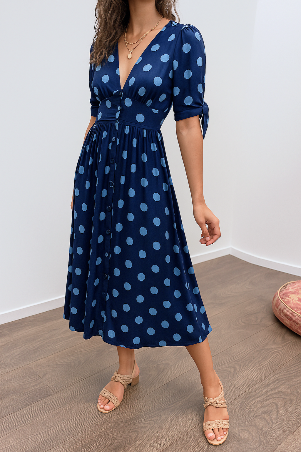 MAYA – VESTIDO MIDI POLKA SPOTLIGHT