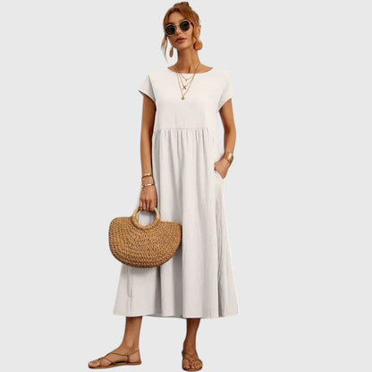 HARPER – VESTIDO MIDI DE FLUJO FÁCIL