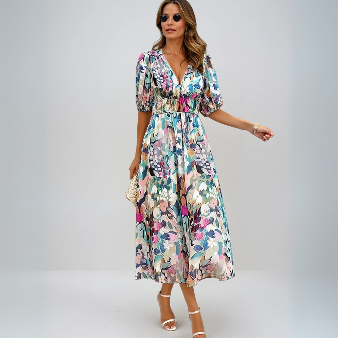 Flore - Vestido Elegante con Patrón Floral