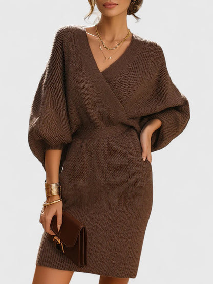 THEA – VESTIDO MINI DE PUNTO ENVOLVENTE