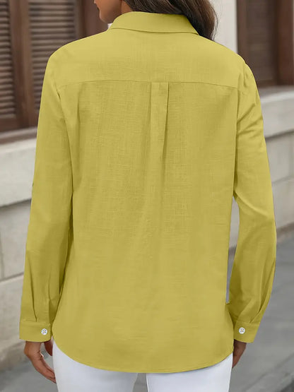 Athena - Camisa de Algodón con Bolsillos Frontales