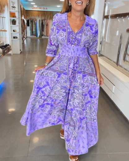 ELENA – VESTIDO MÁXIMO DE FLORES JUGUETONAS