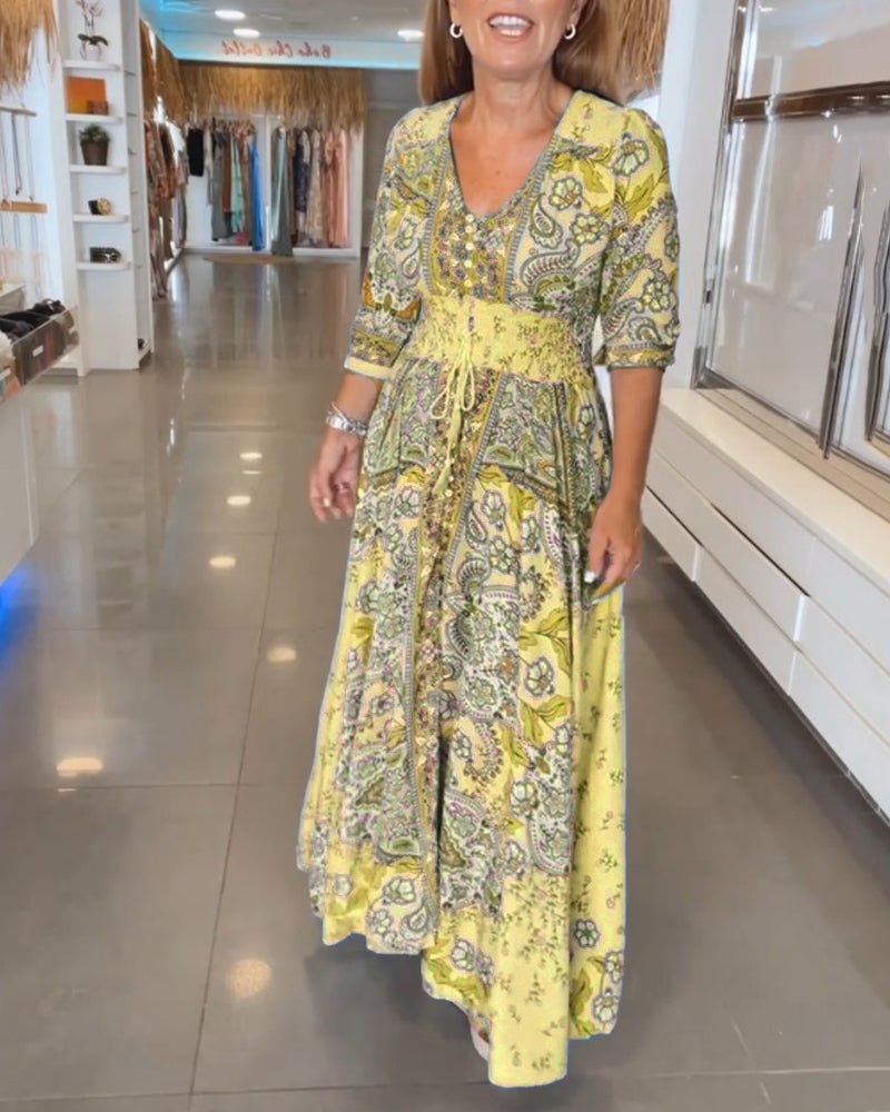 ELENA – VESTIDO MÁXIMO DE FLORES JUGUETONAS