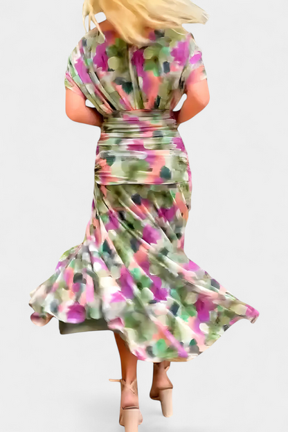 Abigail | Vestido Largo Floral con Escote en V