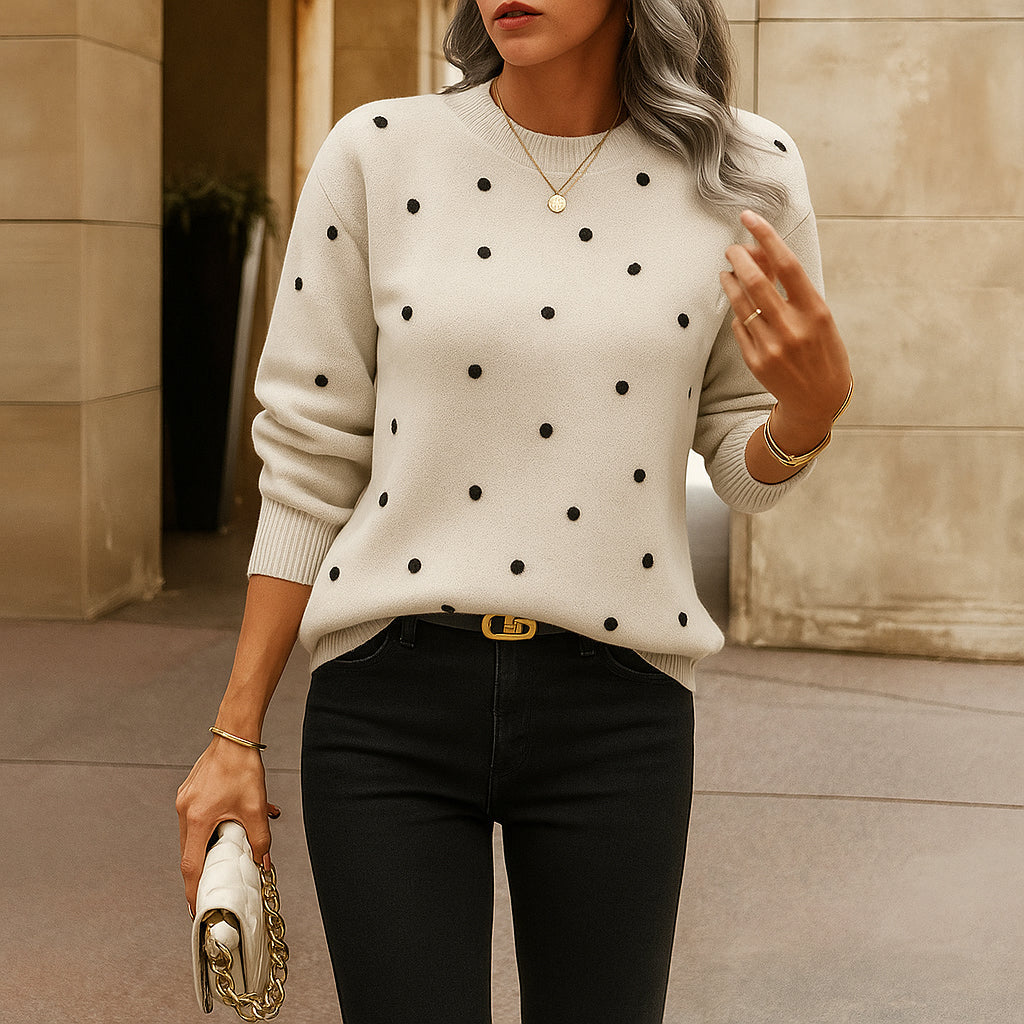 Naomi | Suéter de punto casual para mujeres | Patrón de lunares